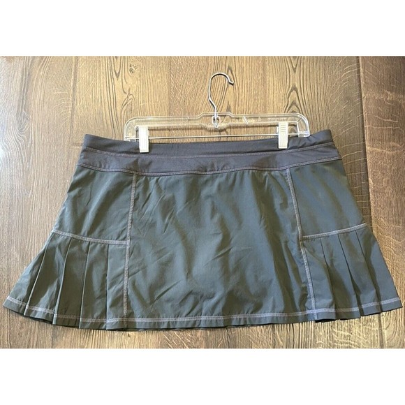 Athleta Pants - Athleta Grey Pleated Tennis Skirt Skort Size XL W Back Zipper Running Adjustable